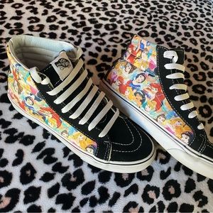 Disney Princess Vans black suede sk8-hi skate shoes limited edition